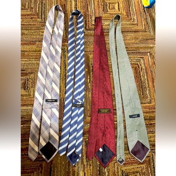 Lot Set of 4 Abstract Silk Neck Ties Tie Claiborne Laurant  Bennet Izod - Picture 2 of 3